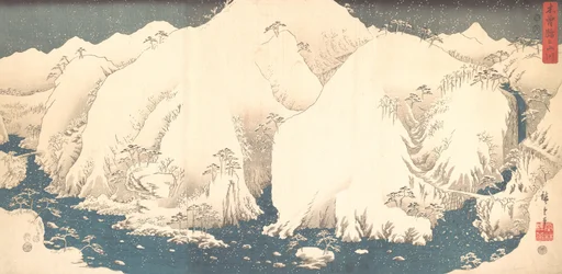 Kiso-bergen in de sneeuw, 1857
