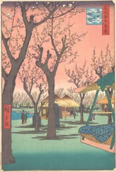 Pruimenboomgaard in Kamata, 1857