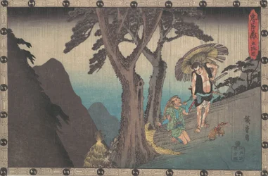 Sadakuro dreigt Yoichibei te doden, ca. 1840