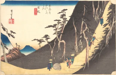 Station Zesentwintig: Nissaka, Sayo no Nakayama, van de Drieënvijftig Stations van de..., ca. 1833-34