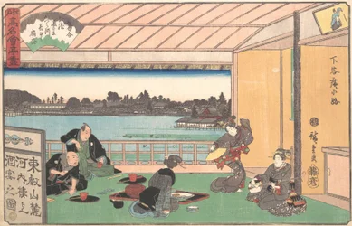 Theehuis bij Hirokoji, ca. 1835-42