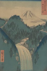 Uitzicht op Fuji-san vanuit de bergen in de provincie Izu, 1858