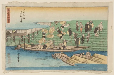 Boten Aanmeren bij Hachikenya (Hachikenya chakusen no zu)