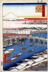 Honderd beroemde uitzichten van Edo: Nihonbashi-brug, opklaring na de sneeuw