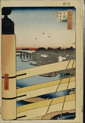Honderd beroemde uitzichten van Edo: Nihonbashi en Edobashi bruggen
