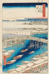 Opklaring na sneeuw bij Nihonbashi-brug