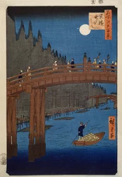 Kyoto-brug bij maanlicht, uit de serie 