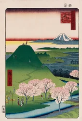 Nieuwe Fuji, Meguro, uit de serie Honderd Zichten op Beroemde Plaatsen in Edo