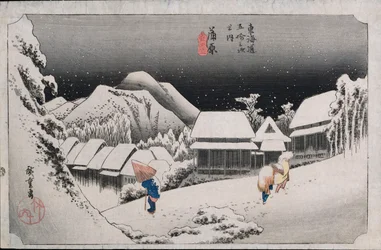 Nacht sneeuw, Kambara, illustratie uit de serie 
