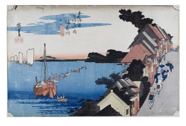 Nr. 4 Kanagawa - Kade, Edo-periode, ca. 1833-34 (houtsnede op papier)