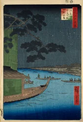 De "Pijnboom van Succes" bij de Onmaya Dijk, Asakusa Rivier