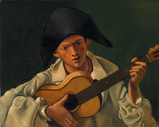 Harlekijn buste met gitaar