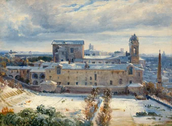 Santa Trinità dei Monti in de sneeuw, 1825-1830