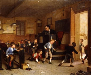 Terwijl de leraar slaapt