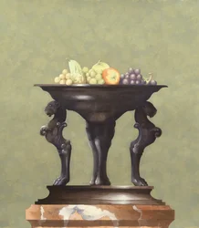 Bronzen vaas met fruit