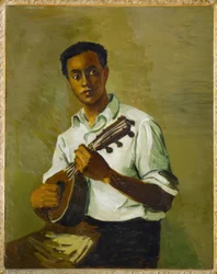 Zwart met mandoline