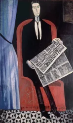 Portret van een man met een krant