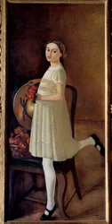 Portret van het nichtje van de schilder in 1931 (olieverf op doek)