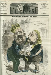 Een paar vrienden, Hippolyte de Villemessant (1812-1879), directeur van Figaro en Prins Philippe d