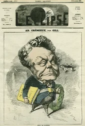 Adolphe Cremieux (1796-1880), advocaat, politicus en president van de Israëlische Universele Alliantie. Omslag in 