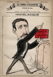 Cartoon van Abel Hovelacque 1873-1896 Engelse taalkundige en antropoloog uit 