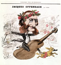 Jacques Offenbach (1819 - 1880), Cartoon door Gill