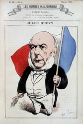 Jules Grevy met de Franse vlag - door Gill, in "Les hommes d