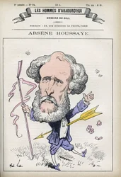 Portret van Arsene Houssaye (1815-1896), Franse letterkundige. Karikatuur door Gill, Parijs