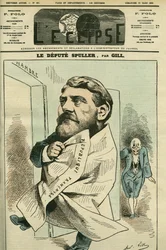Portret van Eugene Spuller (1835-1896), Franse advocaat, journalist, schrijver en politicus. Omslag in 