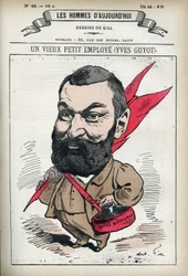Portret van Yves Guyot, Franse politicus, publicist en econoom. Cartoon door Gill, Parijs