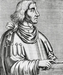 Portret van Philippes de Commines (ca. 1445-ca. 1512), historicus en diplomaat, gravure uit Les Vrais pourtraits et Vies des Hommes illustres