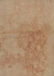 De Slag bij Spoleto, ca. 1575 (rood krijt op papier)