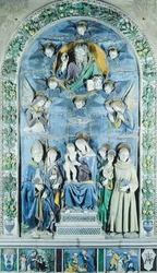 Madonna en Kind met vier heiligen, in Italië, Arezzo, Kathedraal