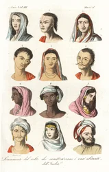 Portretten van verschillende Indiase kasten: brahmanen 1.2, kshatriya