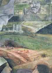 De aankomst van Kardinaal Francesco Gonzaga; marmergroeven en een geïdealiseerd uitzicht op Rome