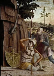 De opstanding, detail van de predella van het altaarstuk van San Zeno
