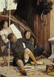 De opstanding, detail van de predelle van het altaarstuk van San Zeno