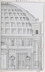 Dwarsdoorsnede van het Pantheon, illustratie uit een facsimile kopie van 