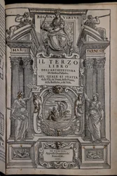 Pagina van het derde van de vier delen over architectuur