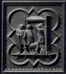 De Onthoofding van Johannes de Doper, zestiende paneel van de Zuiddeuren van de Baptisterium van San Giovanni, 1336