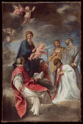De Madonna met het Kind en de heiligen Ignatius van Loyola, Franciscus Xaverius, Cosmas en Damianus