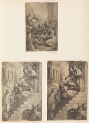 Aanbidding der wijzen, Christus en de vrouwen op de trap, ca. 1541-44