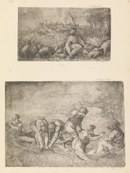Mozes en de Brandende Braamstruik, de Wonderbaarlijke Visvangst, ca. 1544-48