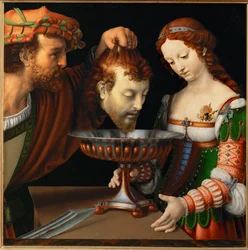 Salome met het hoofd van Johannes Baptist, ca.1501-20 (schilderij op hout)