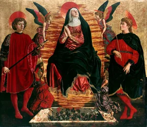 Hemelvaart van de Maagd met heiligen Julianus en Minias, 1449-1450