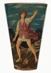 David met het hoofd van Goliath, ca.1450-1455 (tempera op leer op hout)