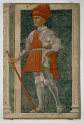Farinata degli Uberti, begin 13e, hoofd van de Ghibellinepartij in Florence (schilderij op doek)