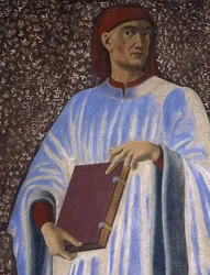 Giovanni Boccaccio (1313-75) uit de Villa Carducci serie van beroemde mannen en vrouwen (detail)