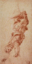 Mannelijke figuur; tekening door Andrea del Sarto. Gabinetto dei Disegni e delle Stampe, Uffizi Gallery, Florence