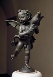 Liefde met dolfijn Bronzen beeldhouwwerk door Verrocchio